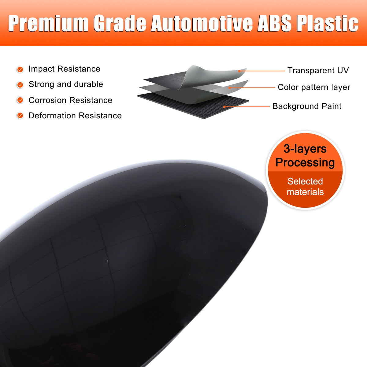 Piano Black ABS Full Wrap Exterior Side Mirror Cover For Nissan Juke 2010-2014 10
