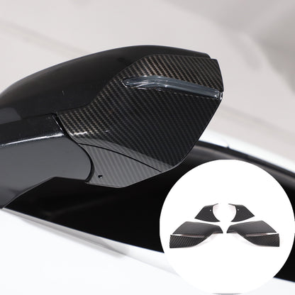ABS Carbon Fiber rearview mirror base cover trim decor For Corvette C8 2020-2026 3