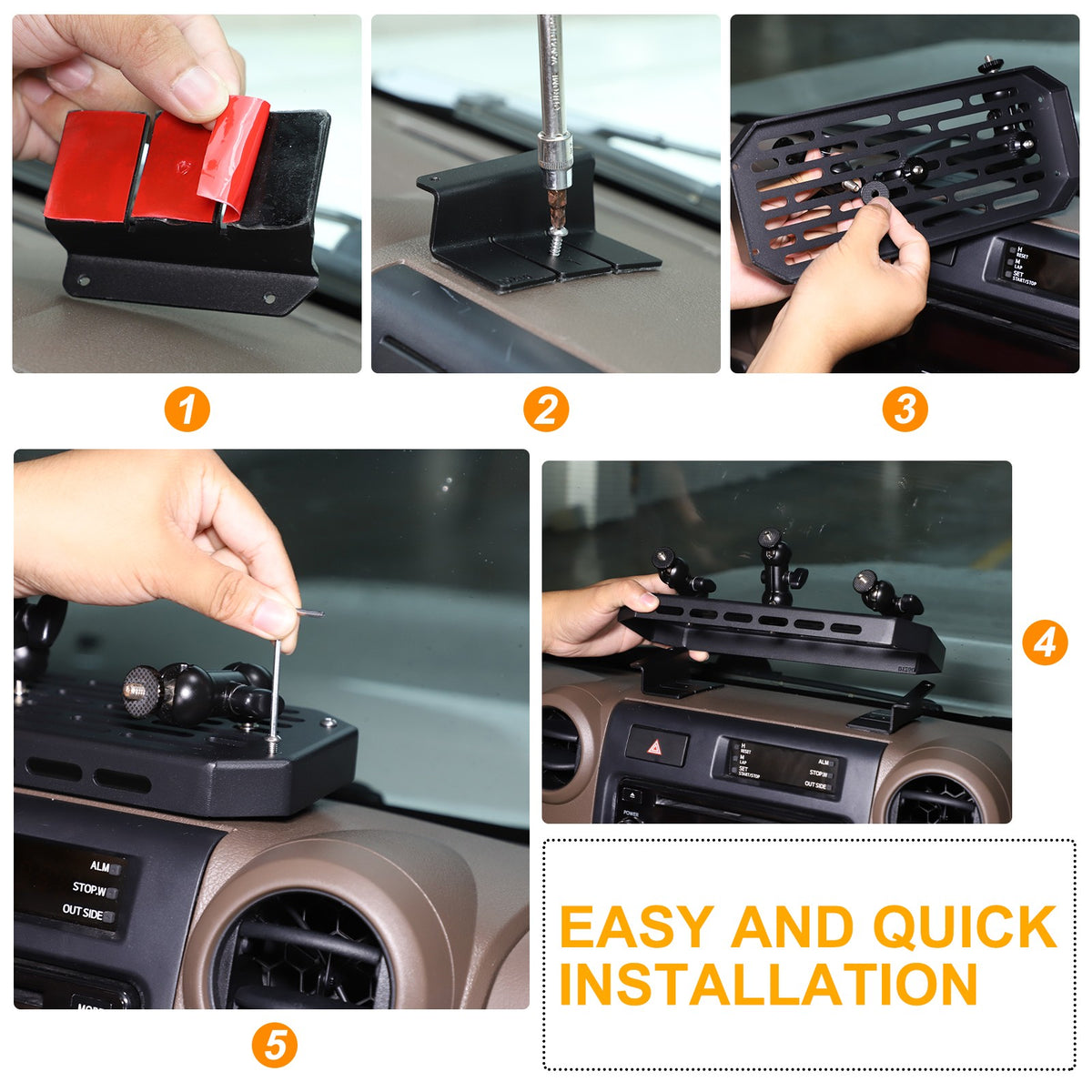 Off-Road Center Air Vent Phone Bracket For Toyota Land Cruiser LC71/76/79 2009+ 14