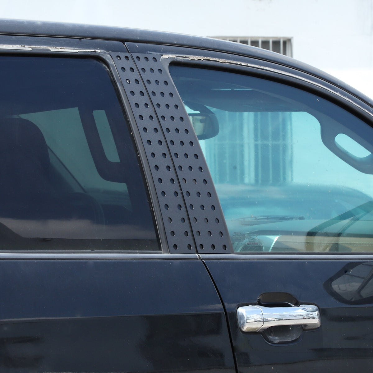 Black Aluminum Alloy Window Center Pillar Trim Panel For Toyota Tundra 2007-21 2