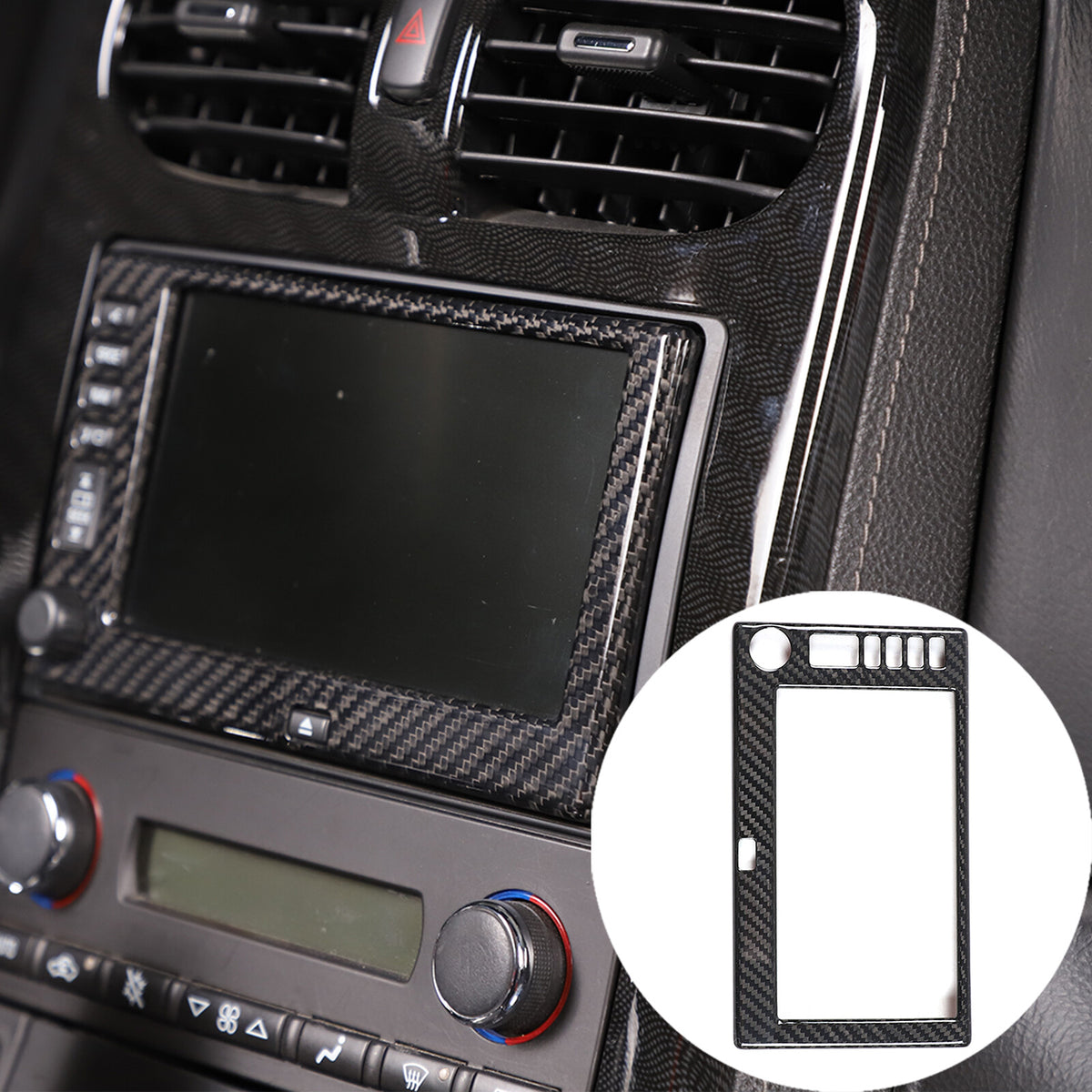 Real Carbon Fiber Center Navigation Screen Trim Cover For Corvette C6 2005-13 17