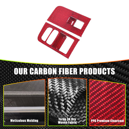 Red Real Carbon fiber Window Lift Switch Button Trim For Lotus EMIRA 2021-2025 5