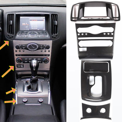 ABS Carbon Fiber Center Interior Trim Cover Set For Infiniti G25 G37 2009-2013 1
