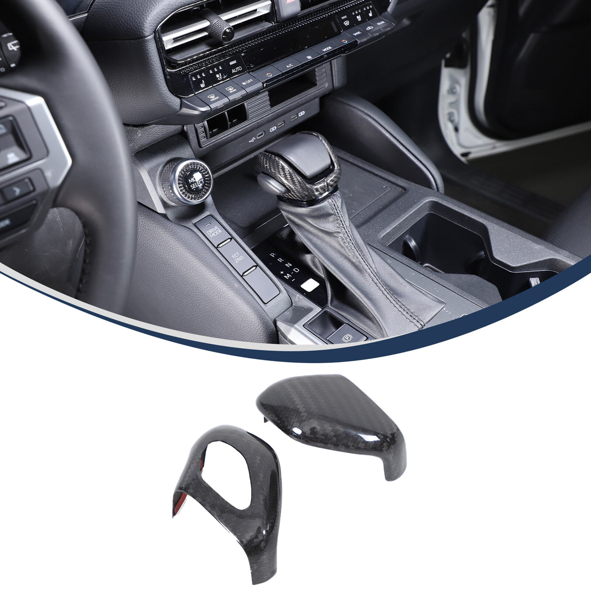 Real Carbon Fiber Center Gear Shift Knob Trim For Toyota Land Cruiser LC250 24+ 11