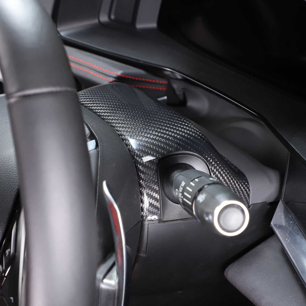 Dry Real Carbon fiber Steering Wheel Base Trim Cover For Corvette C8 Z06 20+ US 7