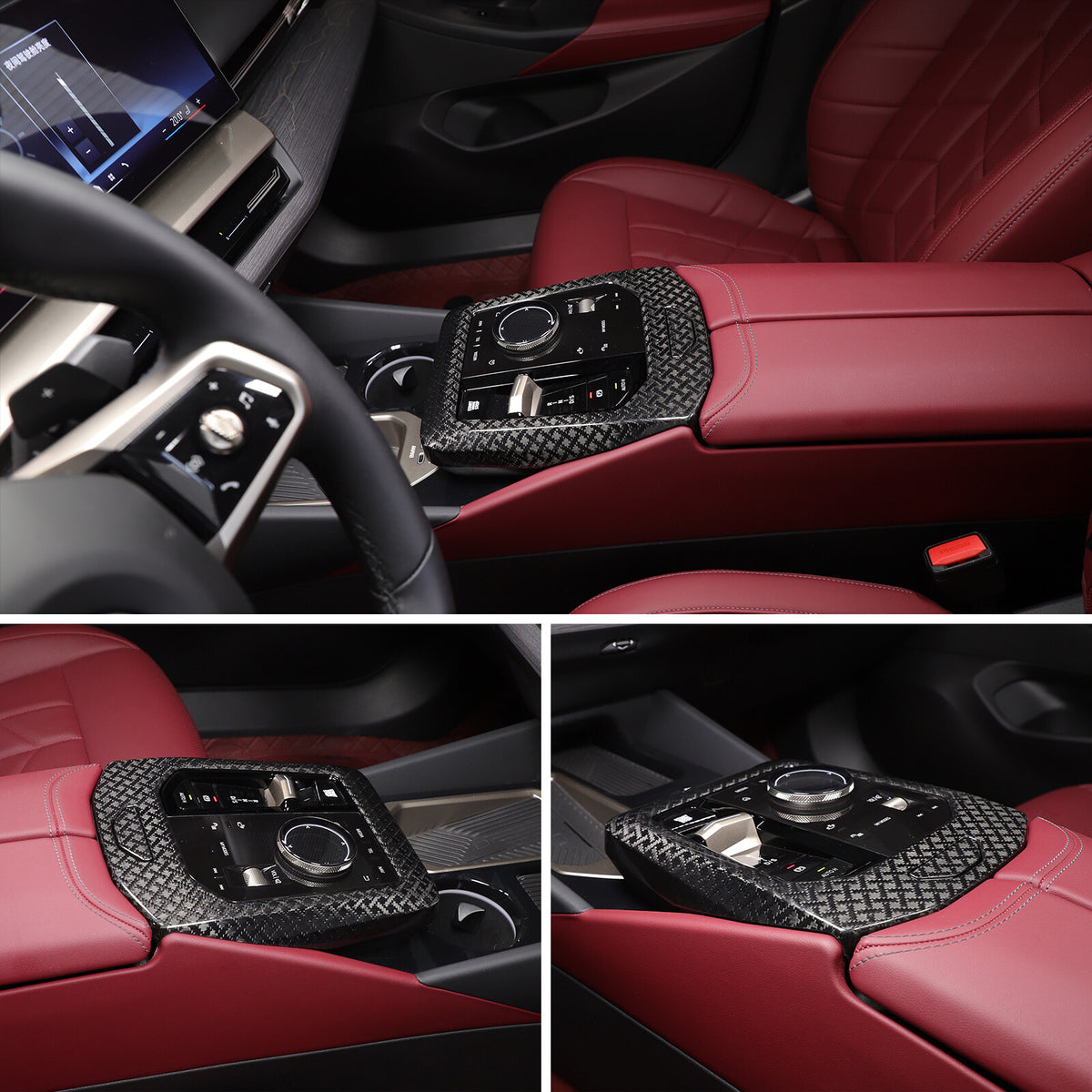 Real Carbon Fiber Center Console Gear Shift Panel Trim For BMW 5 Series G60 24+ 9