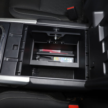 Center Console Safe GUN Storage Lock Box W/ TRAY For Nissan Titan 2016-23 14