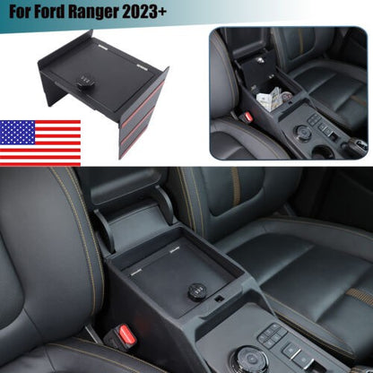 Center Console Safe GUN Armrest Storage Lock Box Tray For Ford Ranger T9 23+ US 1