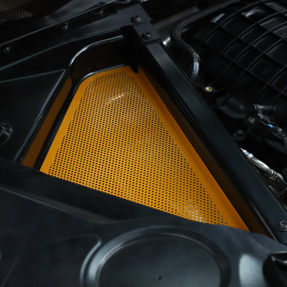 Yellow Steel Engine Hood Compartment Panel Trim Cover For Corvette C8 Z06 20-26 1
