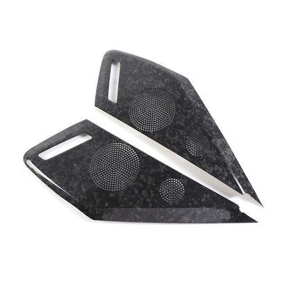 Forged Real Carbon Fiber Door Sound Speaker Cover Trim For 2020-26 C8 Corvette 4