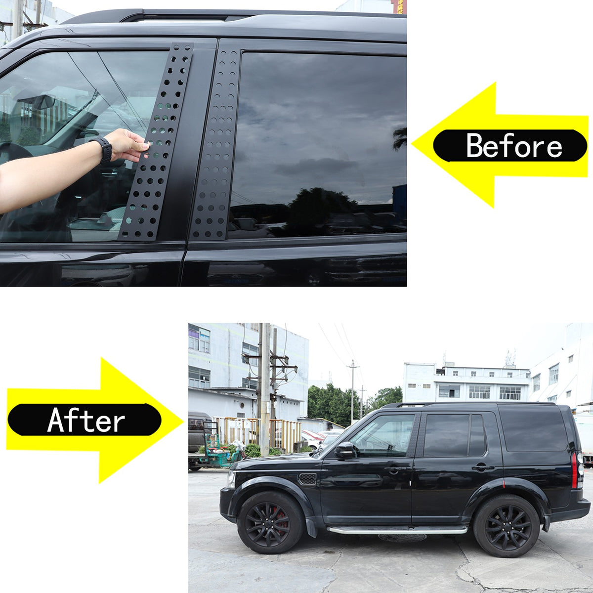 Black Alloy Window Center Pillar Trim Panel For Land Rover Discovery 3&4 04-16 15