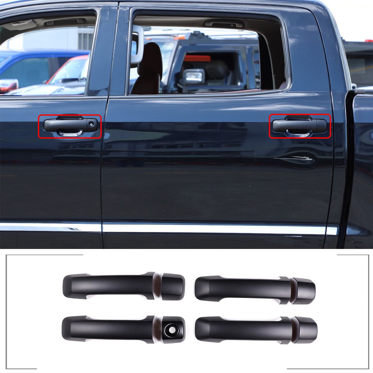 Matte Black Mirror Covers +Door Handle +Tailgate Cover For Toyota Tundra 2007-21 15