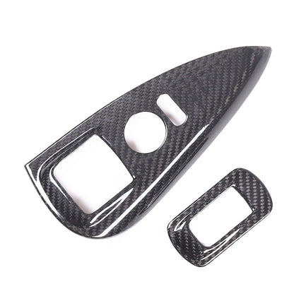 Real Carbon Fiber Door Armrest Window Lift Trim Cover For C6 Corvette 2005-2013 12