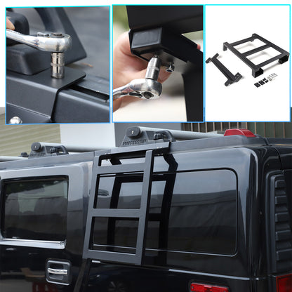 Alloy Rear Roof Climbing Ladder Rack Window Molle Panel For Hummer H2 2003-09 75