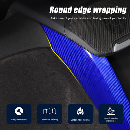 Blue Carbon Fiber Console Waterfall Wireless Charger Trim For C8 Corvette 20+ 18