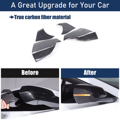 Honeycomb Carbon Fiber Rearview Mirror Base Cover Trim For Corvette C8 2020-2026 9