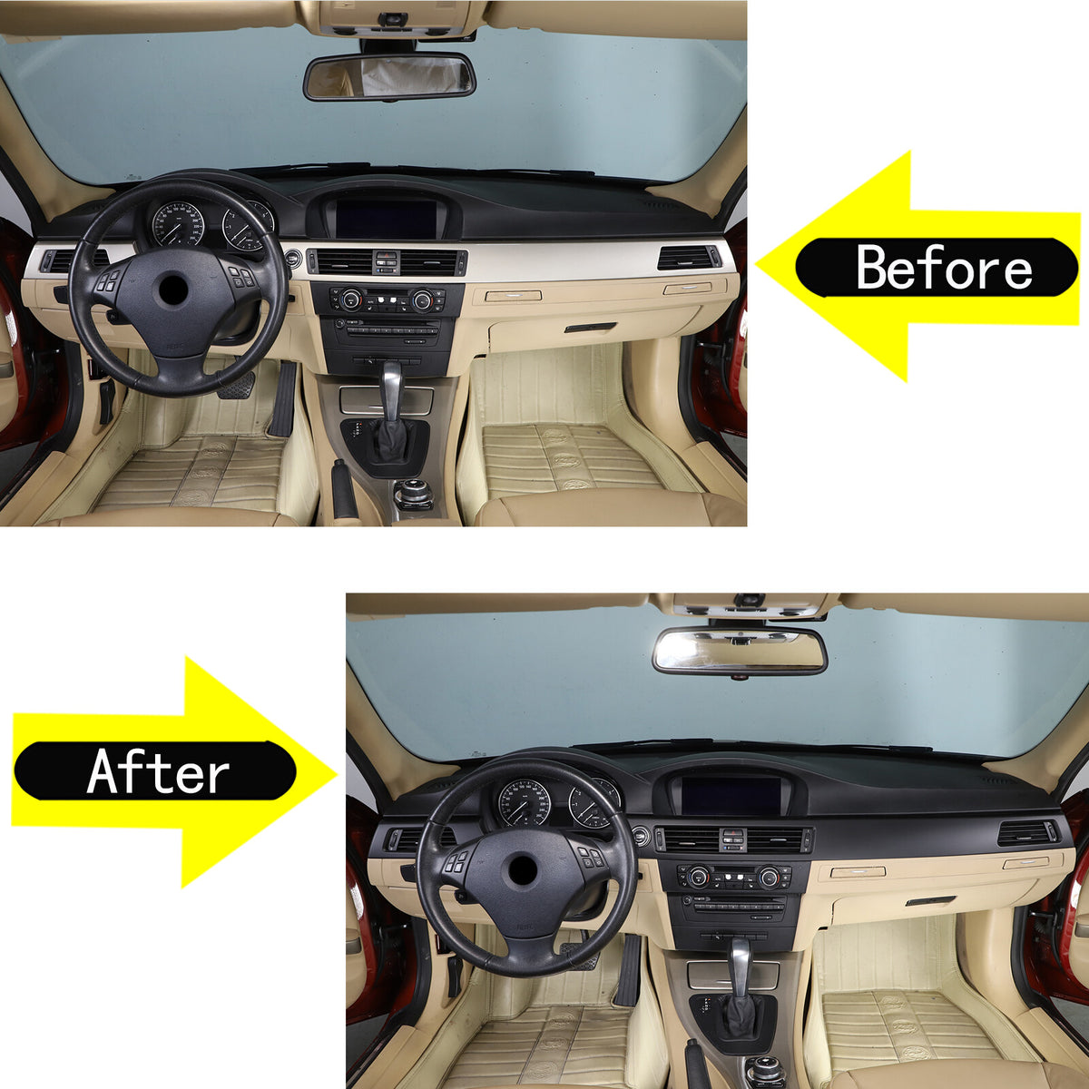 Matte Black Interior Center Dashboard Panel trim For BMW 3 Series E90 E92 05-12 6