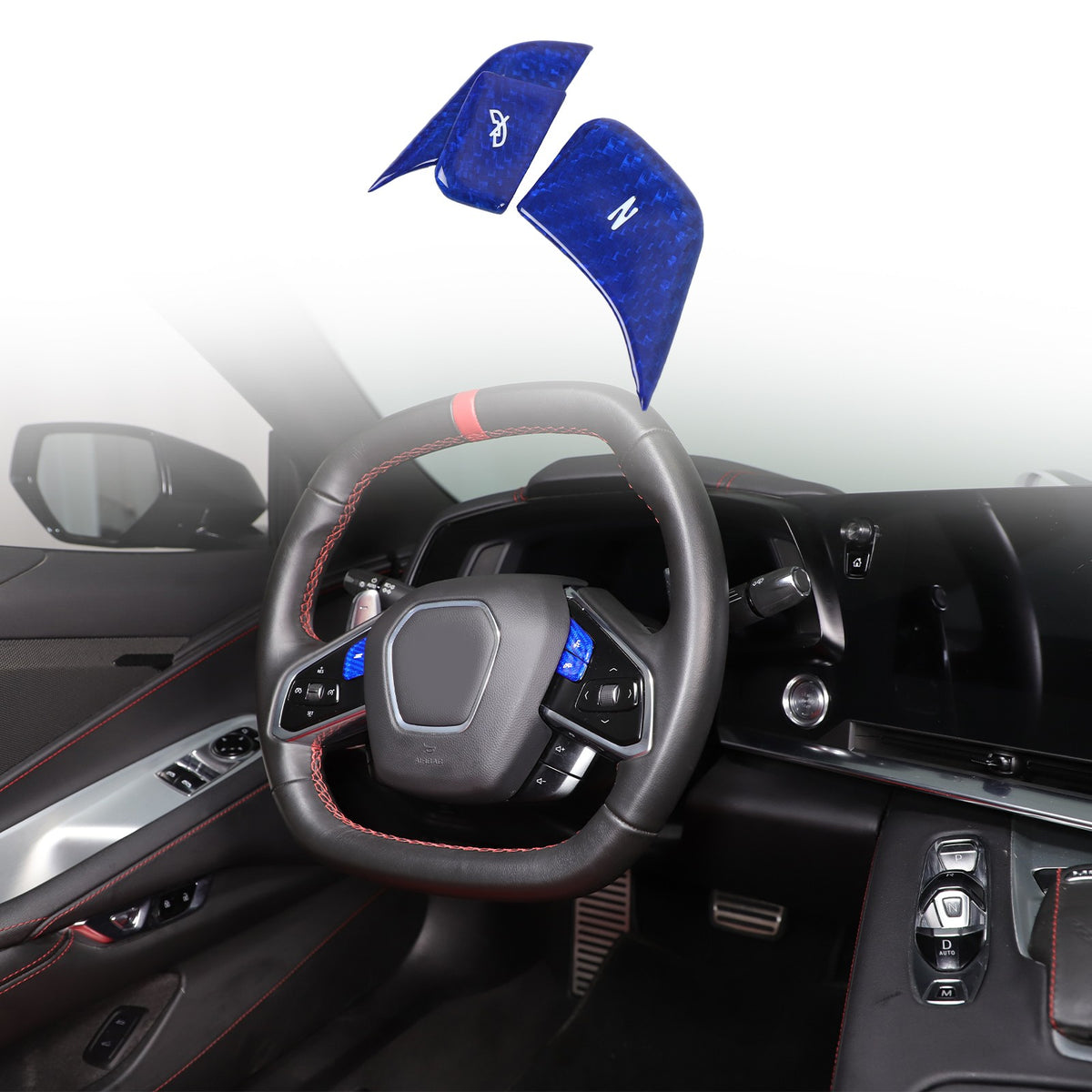 Blue Real Carbon Fiber Full Interior Set Decor Trim Kit for Corvette C8 20-25 - Variants 21-25 41
