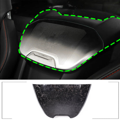 Forged Carbon Fiber Rear Charger Speaker Cover Trim For Corvette C8 Convertible 9
