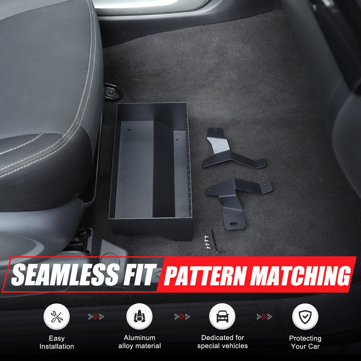 Aluminum Under Passenger Seat Storage Basket For Nissan Titan H61 2016-2023 5