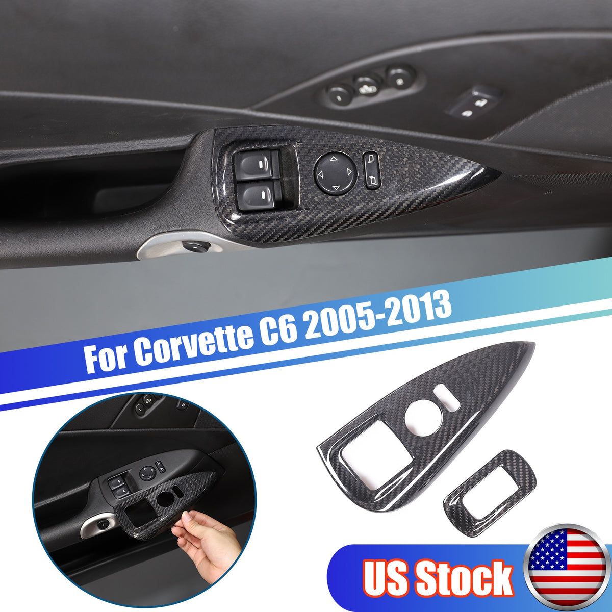 Real Carbon Fiber Interior Center Console trim For Corvette C6 2005-2013 49