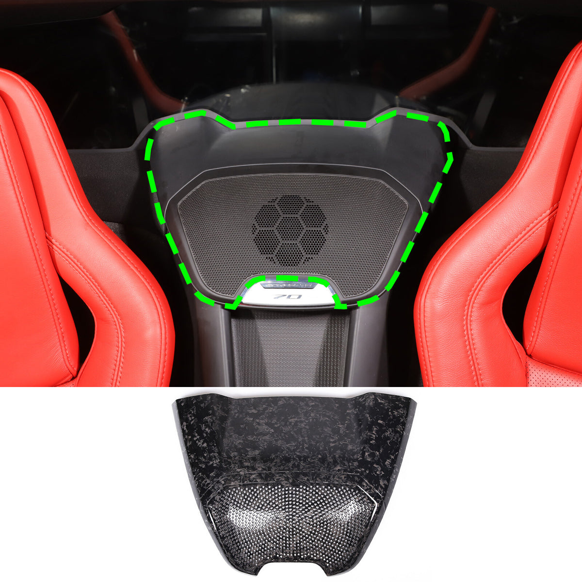 Forged Carbon Fiber Rear Charger Speaker Cover Trim For Corvette C8 Coupe 20-26 7