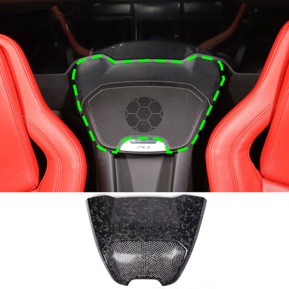 Forged Carbon Fiber Rear Charger Speaker Cover Trim For Corvette C8 Coupe 20-26 7