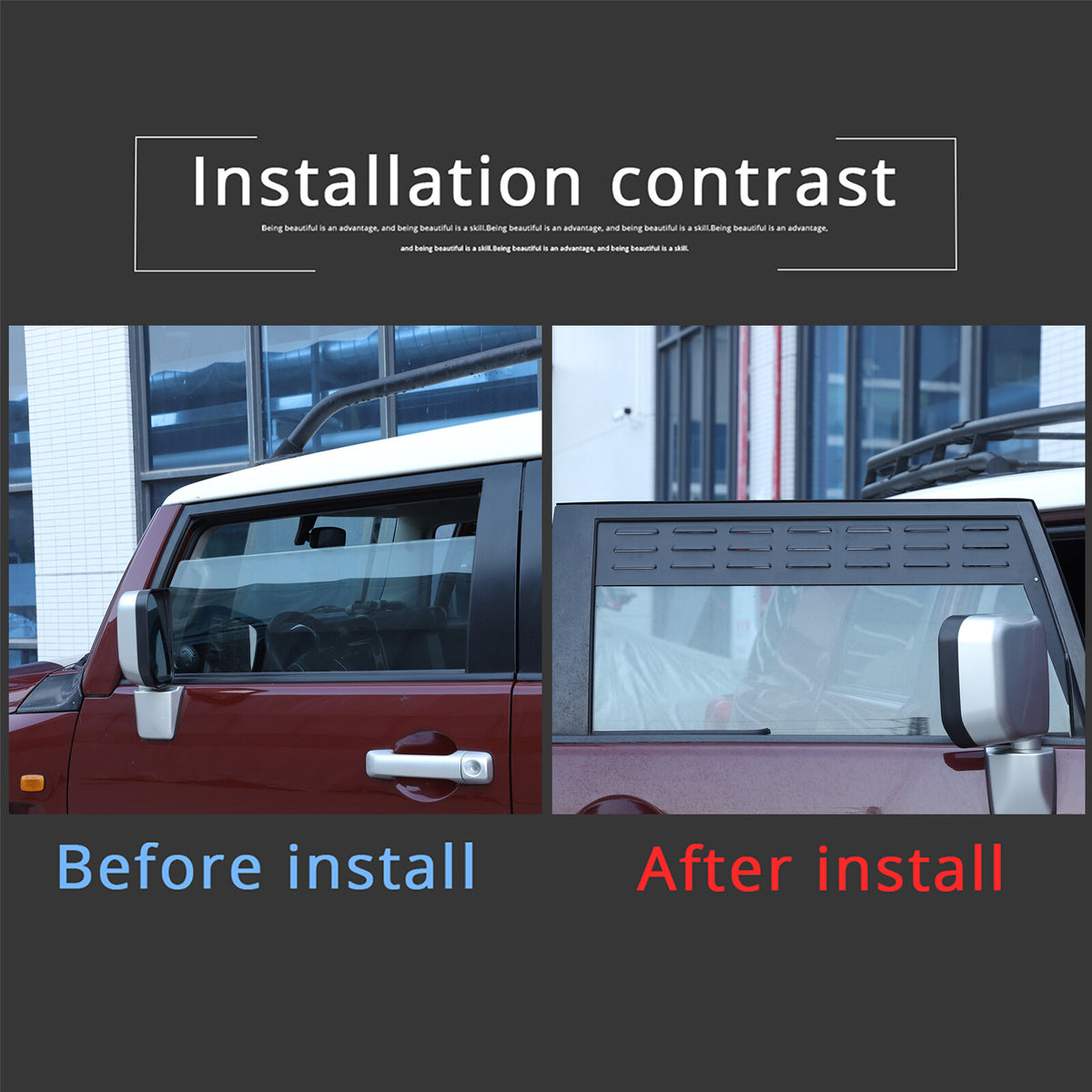 Black Aluminium Alloy Door Window Air Vents Screen For Toyota FJ Cruiser 2007-21 20