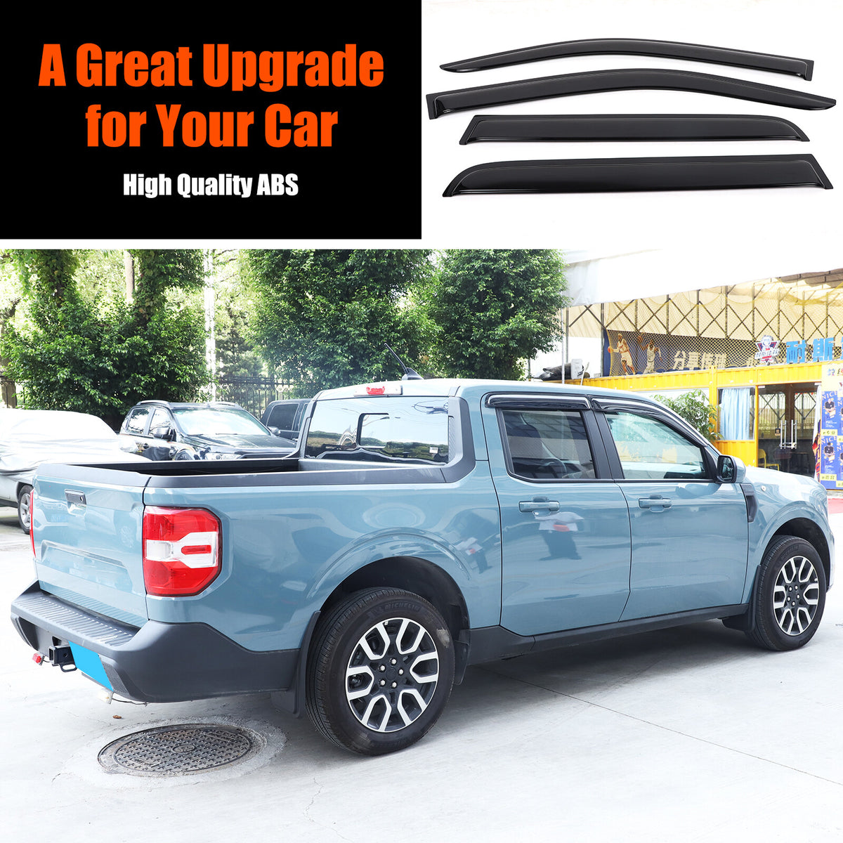 Window Rain Guards Visor Rain Guard Wind Deflectors For Ford Maverick 2022-2024 8