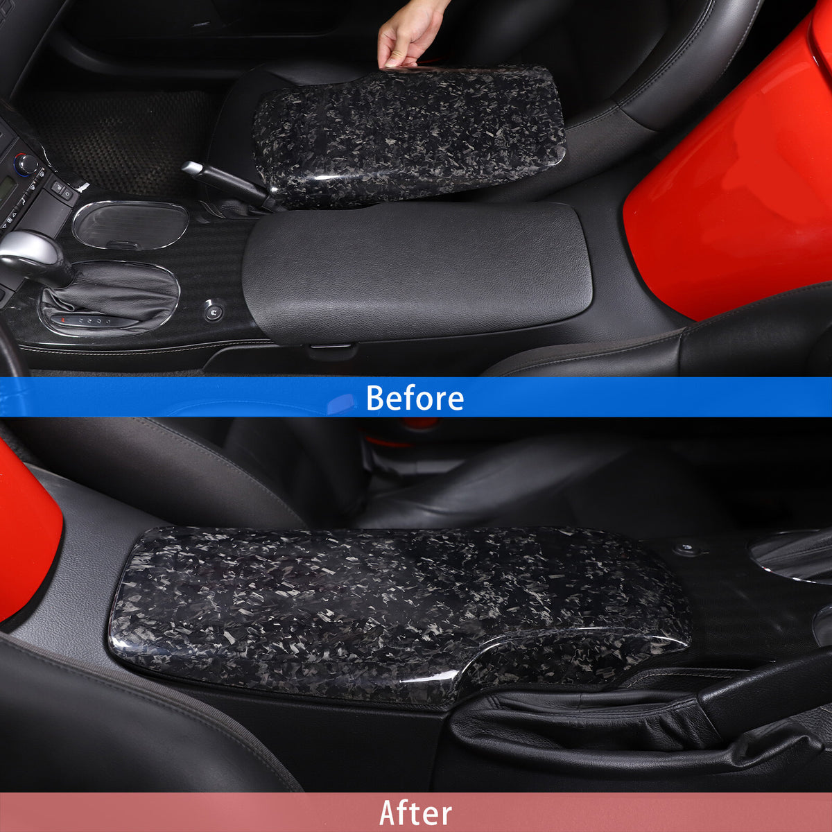 Forged Real Carbon Fiber Full Interior Set Decor Cover Trim Kit for Corvette C6 72