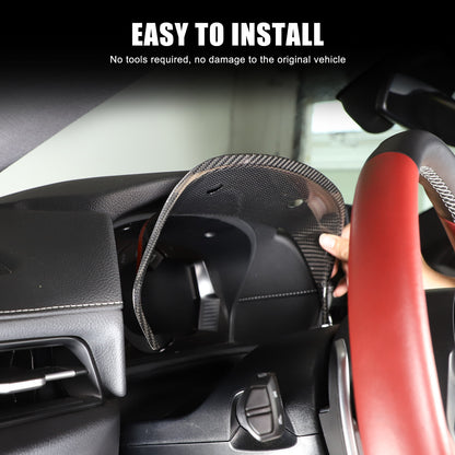 Real Carbon Fiber Dashboard Instrument Cover Trim For Toyota Supra A90 2019-22 3