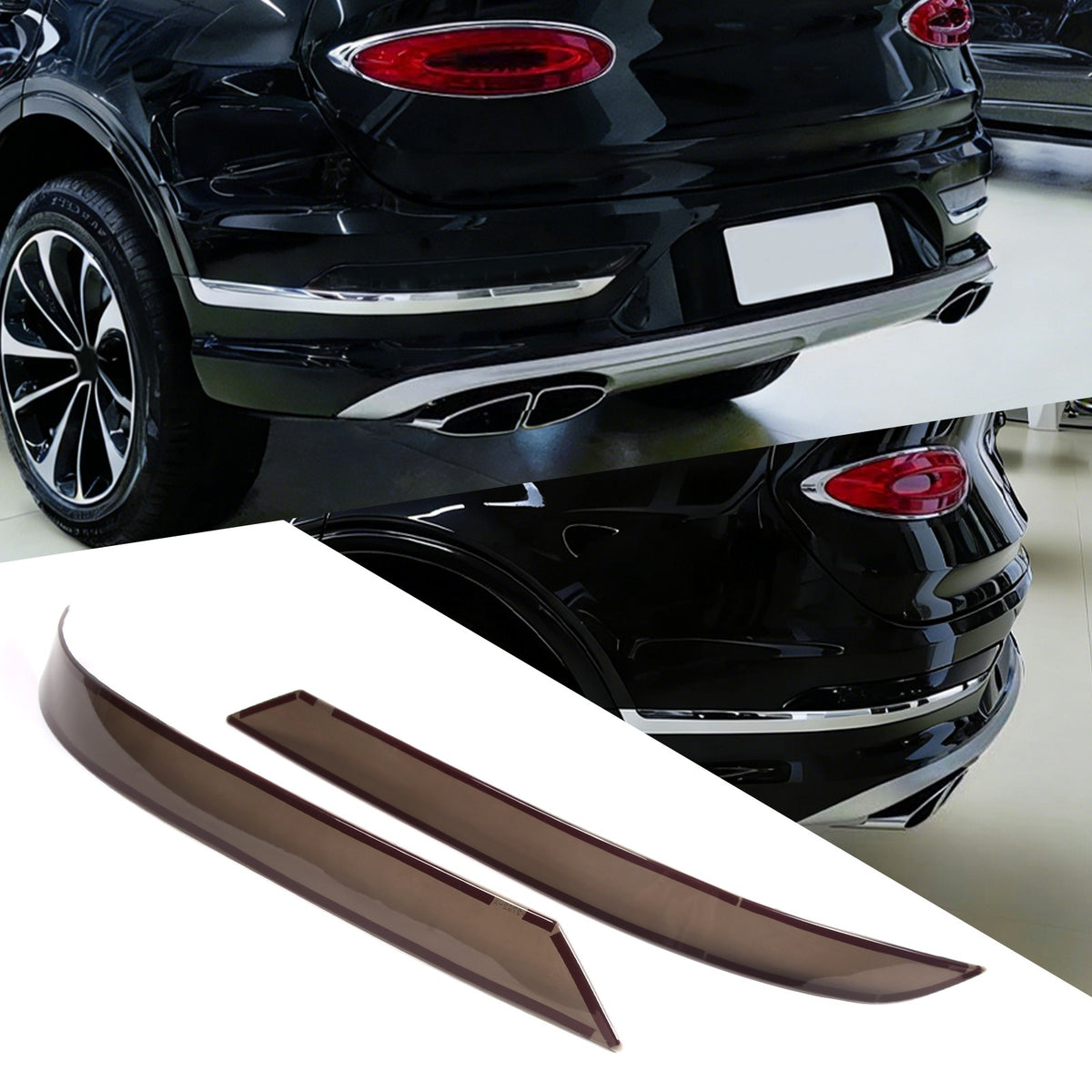 Smoked Black Rear Fog Light Lamp Trim Cover For Bentley Bentayga 2021-23 US 3