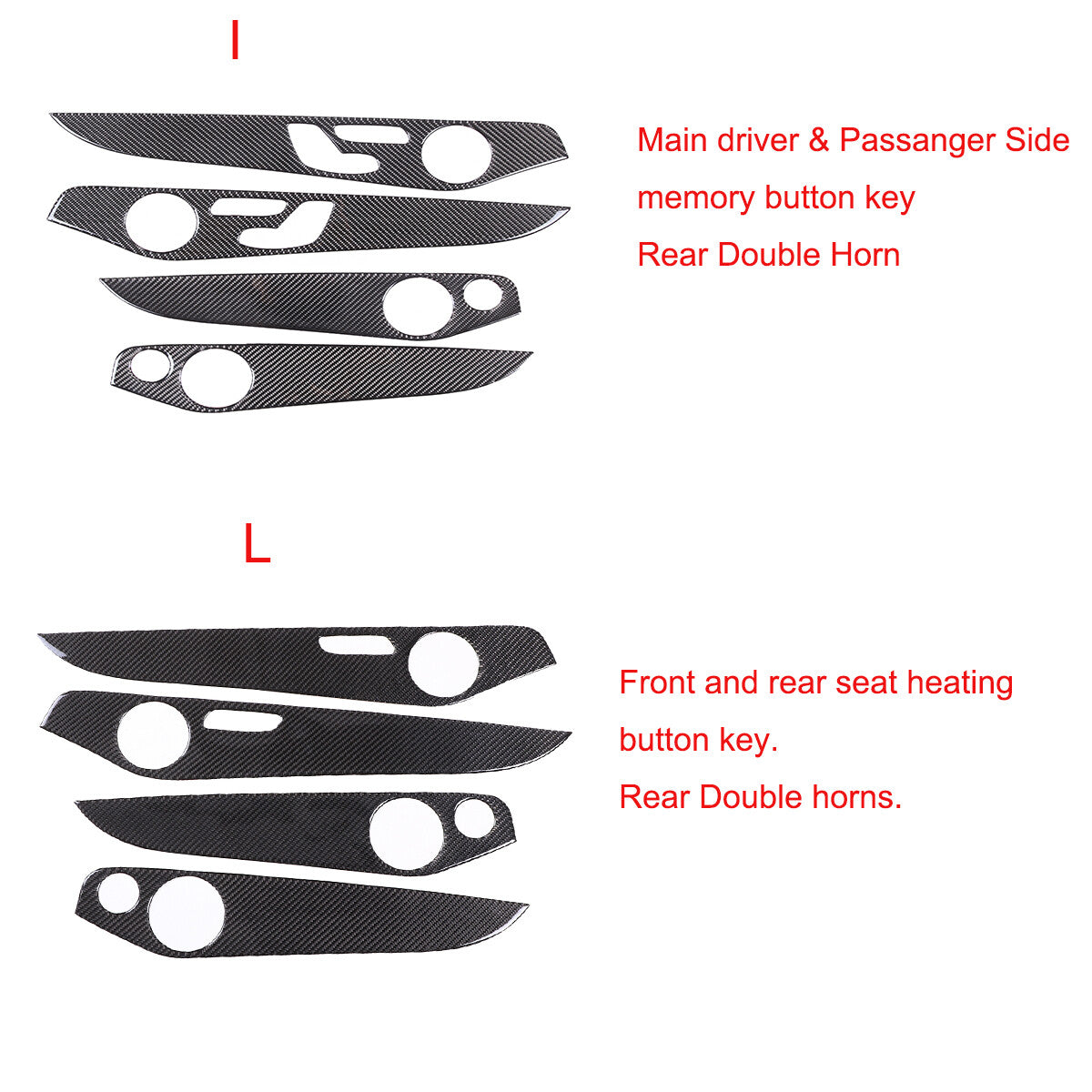 Carbon Fiber Door Panel Trim Cover Strip For Mercedes Benz C Class W205 2014-20 4