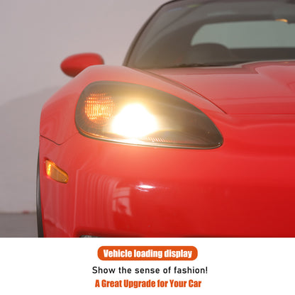 Smoked Black Front Headlight & Rear Tail Light Cover Trim For Corvette C6 05-13 3