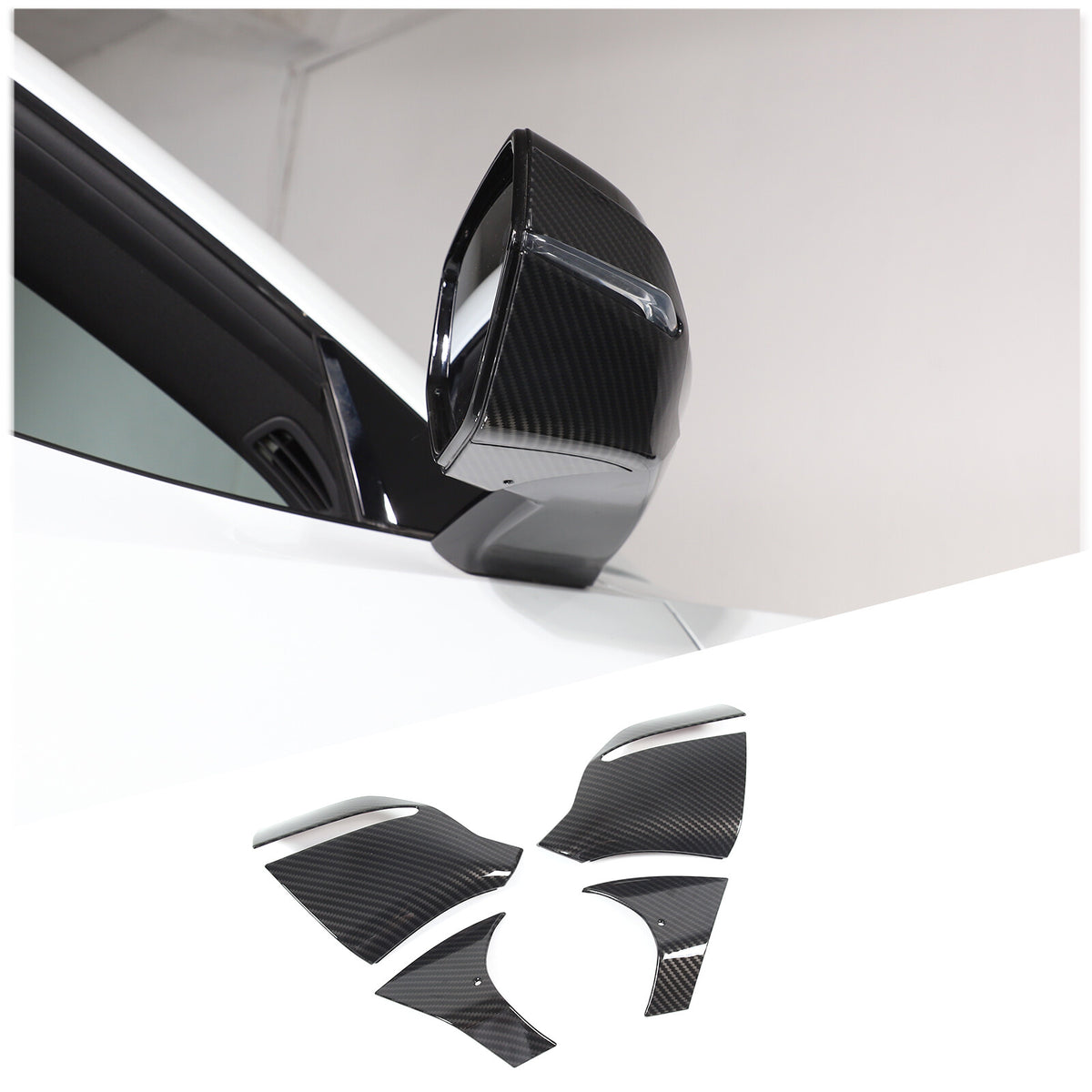 ABS Carbon Fiber rearview mirror base cover trim decor For Corvette C8 2020-2026 2
