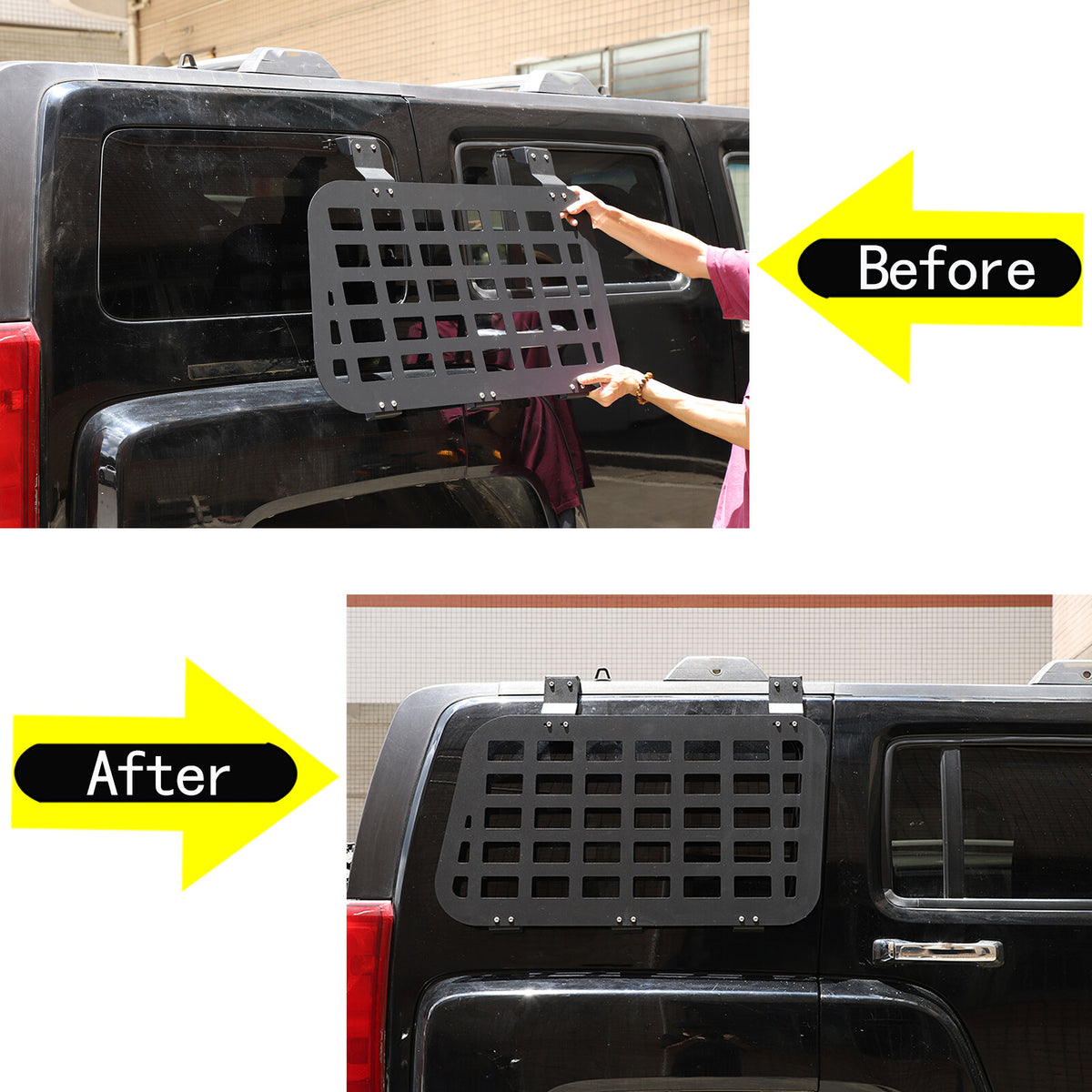 Rear Driver Side Window MOLLE Storage Flank Panel Bracket For Hummer H3 2005-09 3