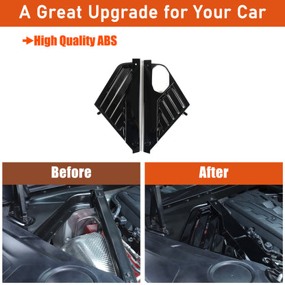 Glossy Black Engine Cover Engine Bay Panel Trim Cover For Corvette C8 2020-2026 11