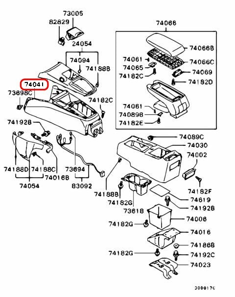 Mitsubishi OEM Lower Shift Console MR626763 for Lancer Evolution Evo 7 8 3