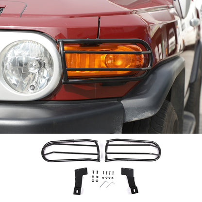 For Toyota FJ Cruiser 2007-21 Black Steel Front Fog Light Bumper Lamp Cover Trim 12