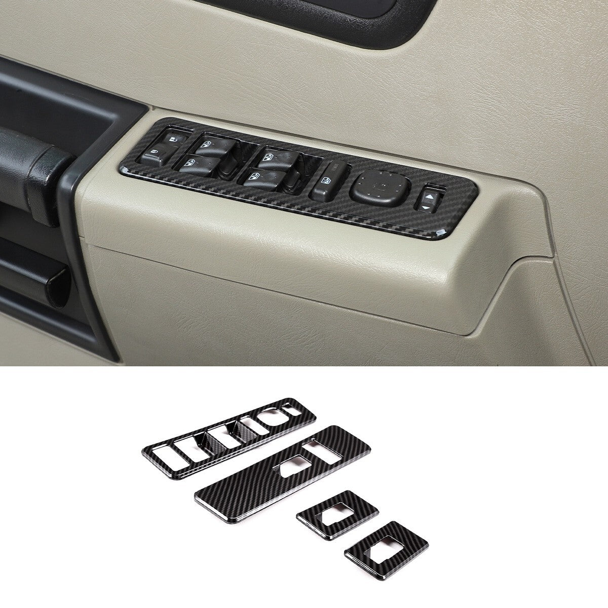 For Hummer H2 2003-07 Window Lift Switch Frame ABS Carbon Fiber Color US 2