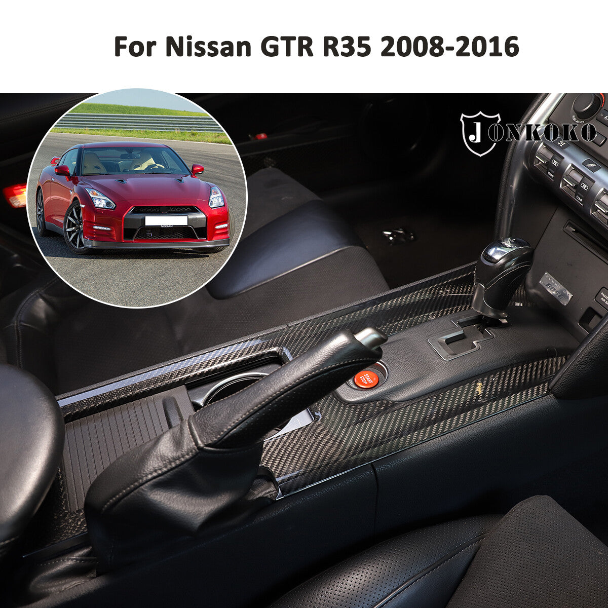 Real Dry Carbon Fiber Center Console Gear Panel Trim For Nissan GTR R35 08-16 9