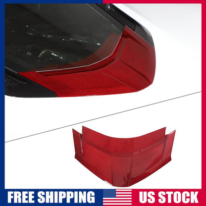Red Real Carbon Fiber Rear Window Lower Trim For Corvette C8 Coupe 2020-26 US 1