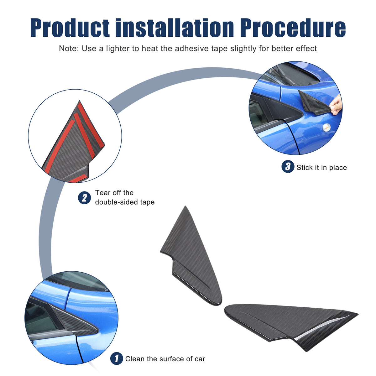 Real Carbon Fiber A Pillar Corner Triangle Cover Trim For Subaru WRX STI VB 22+ 8