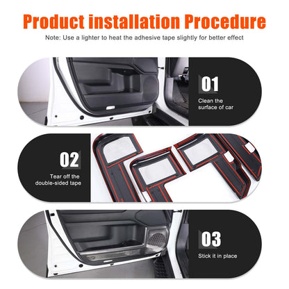ABS Carbon Fiber Door Anti‑Kick Panel Trim For Toyota Land Cruiser LC250 24+ US 10