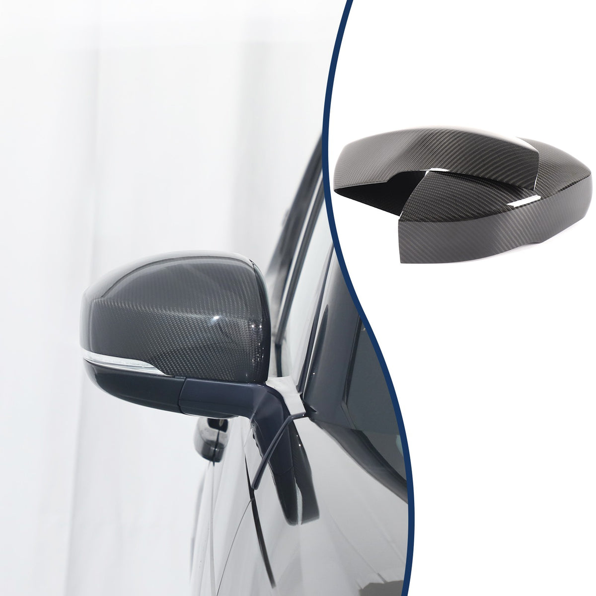 Real Carbon Fiber Outer Rearview Mirror Trim For LR5 Discovery 5 L462 2014-2021 10