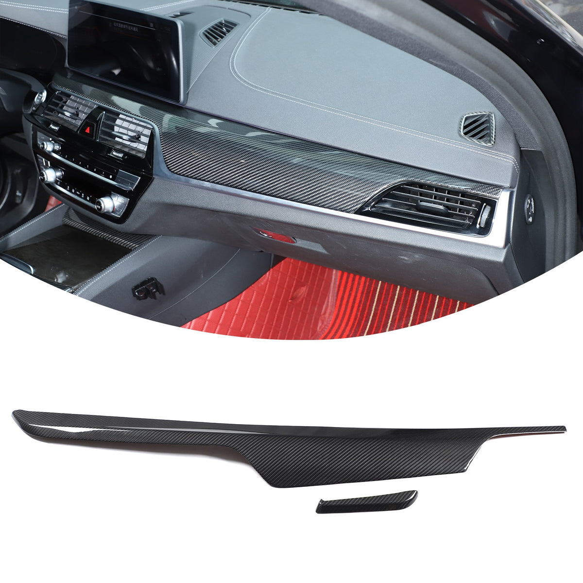 Real Dry Carbon Fiber Dashboard Trim For BMW 5 Series G30/G38 6 GT G32 2017-23 2