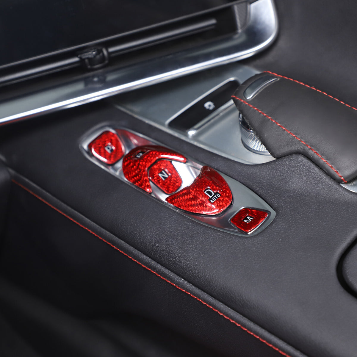 Red Real Carbon Fiber Full Interior Set Decor Trim Kit for Corvette C8 20-25 225