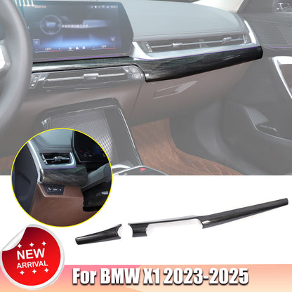 Black Grain Center Console Dashboard Cover Trim for BMW X1 U11 2023-2025 US 2