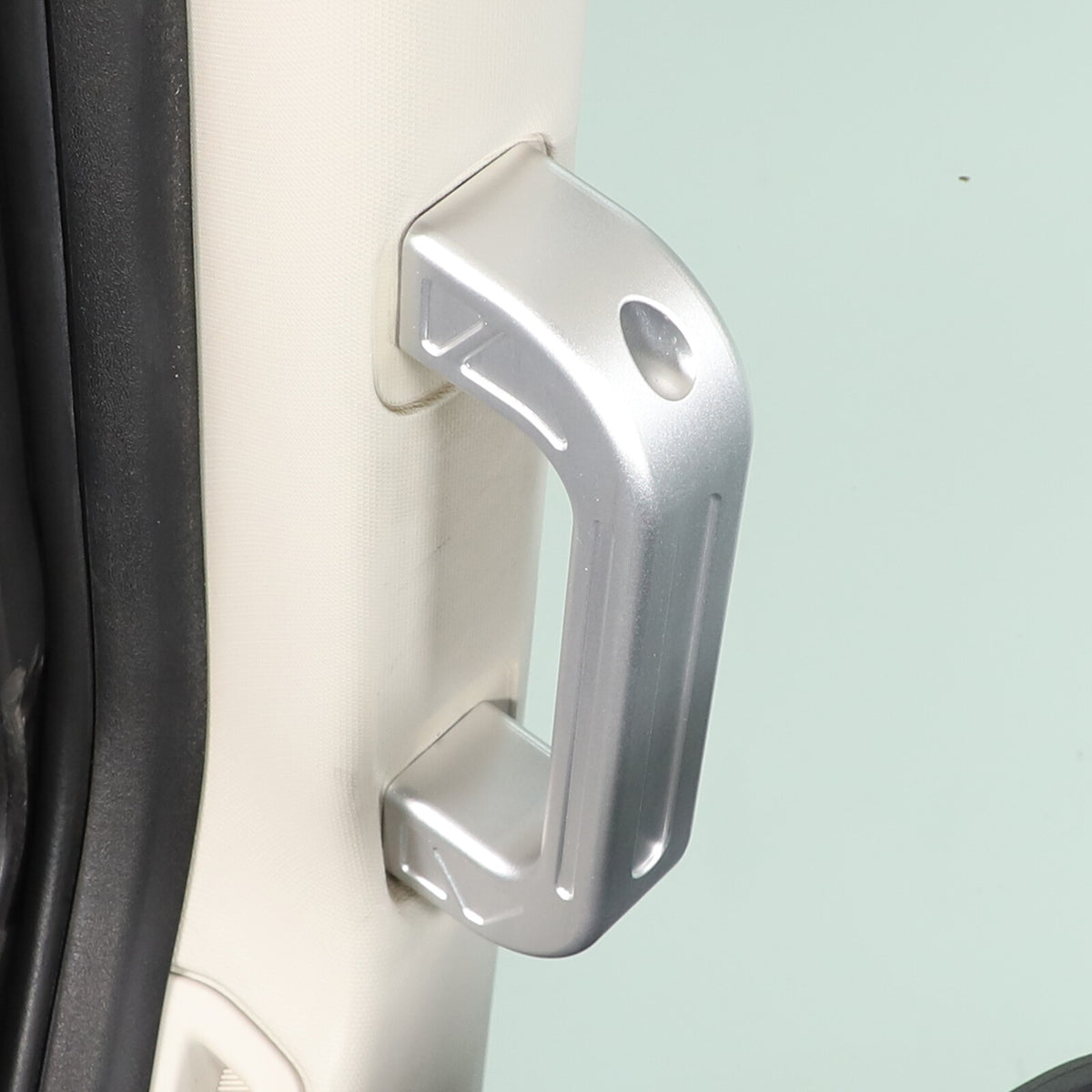 Silver Interior A-Pillar Grab Handle Trim Frame For Nissan Titan 2016-2023 11