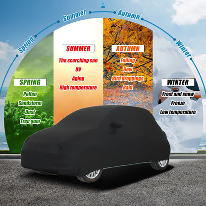 Car Protection Cover Waterproof Sun UV Snow Resistant For Fiat 500 2010-2022 US 14